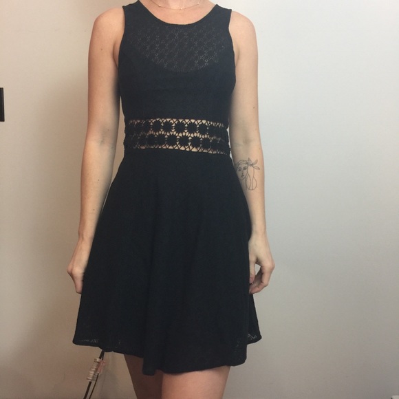 Free People Dresses & Skirts - Free People Black Daisy Cage Sleeveless Dress